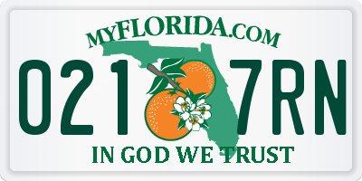 FL license plate 0217RN
