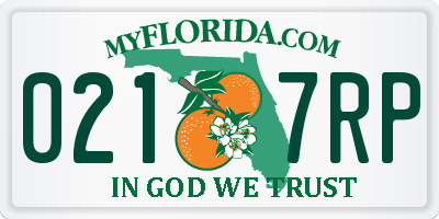 FL license plate 0217RP