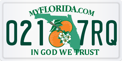 FL license plate 0217RQ