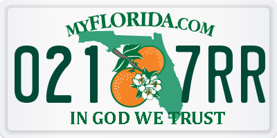 FL license plate 0217RR