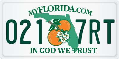 FL license plate 0217RT