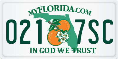 FL license plate 0217SC