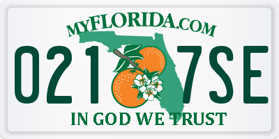 FL license plate 0217SE