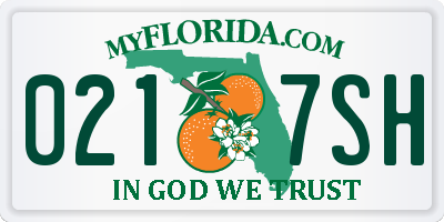 FL license plate 0217SH