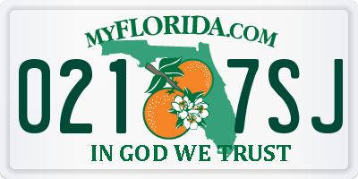 FL license plate 0217SJ