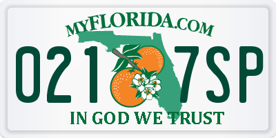 FL license plate 0217SP