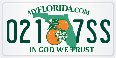 FL license plate 0217SS