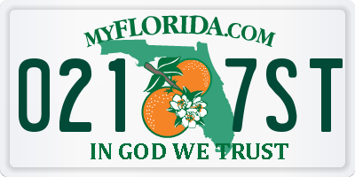 FL license plate 0217ST