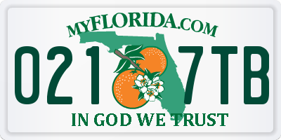 FL license plate 0217TB