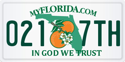 FL license plate 0217TH