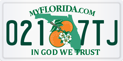 FL license plate 0217TJ