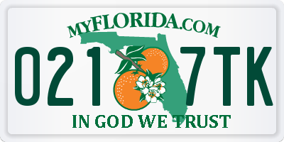 FL license plate 0217TK