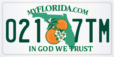 FL license plate 0217TM