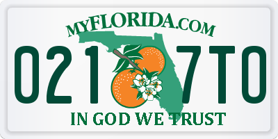 FL license plate 0217TO