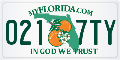FL license plate 0217TY