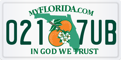 FL license plate 0217UB