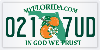 FL license plate 0217UD