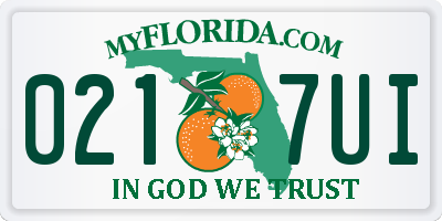 FL license plate 0217UI