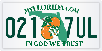 FL license plate 0217UL