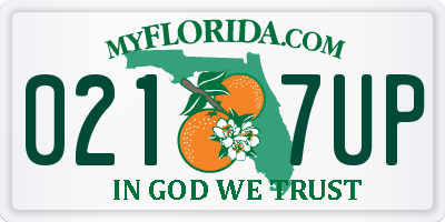 FL license plate 0217UP