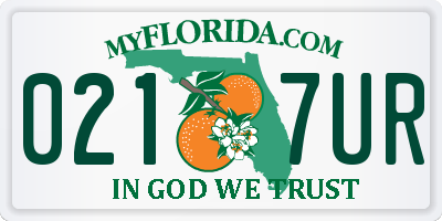 FL license plate 0217UR