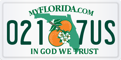 FL license plate 0217US