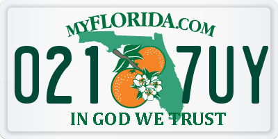 FL license plate 0217UY