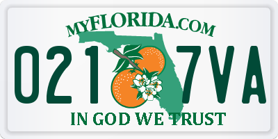 FL license plate 0217VA