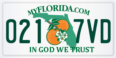 FL license plate 0217VD