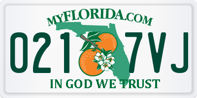 FL license plate 0217VJ