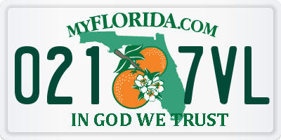 FL license plate 0217VL