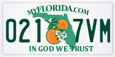 FL license plate 0217VM