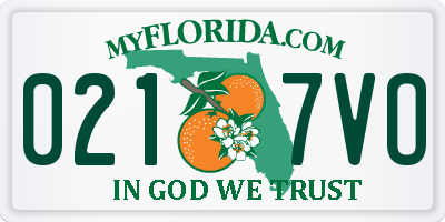 FL license plate 0217VO