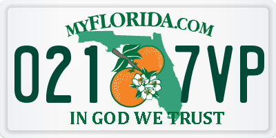 FL license plate 0217VP