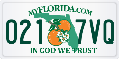 FL license plate 0217VQ