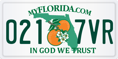 FL license plate 0217VR
