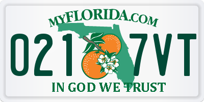 FL license plate 0217VT
