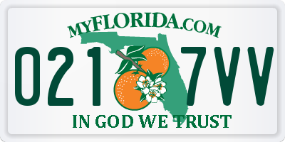 FL license plate 0217VV