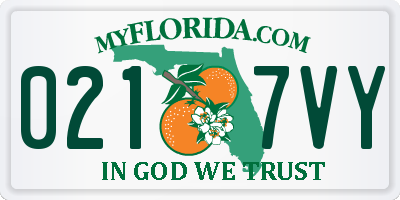 FL license plate 0217VY