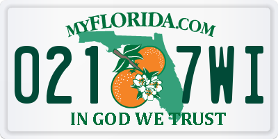 FL license plate 0217WI