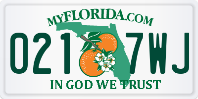 FL license plate 0217WJ