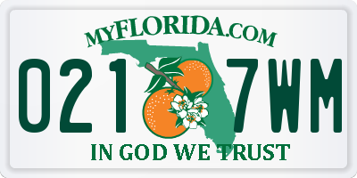 FL license plate 0217WM
