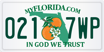 FL license plate 0217WP