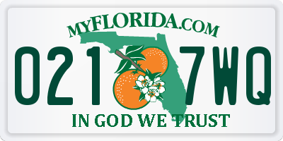 FL license plate 0217WQ