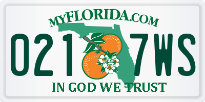 FL license plate 0217WS