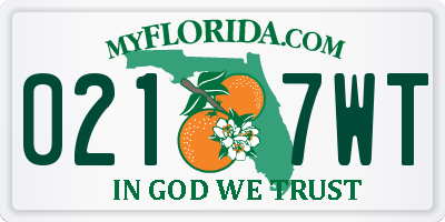 FL license plate 0217WT