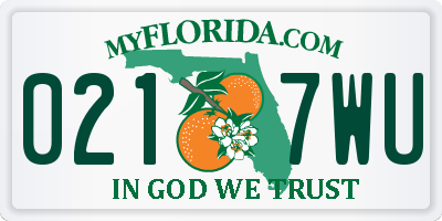 FL license plate 0217WU
