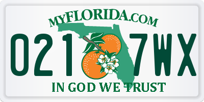 FL license plate 0217WX