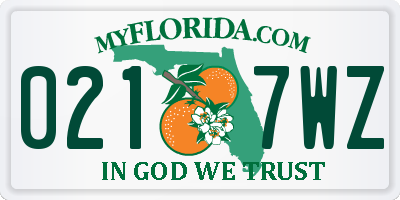 FL license plate 0217WZ