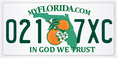 FL license plate 0217XC
